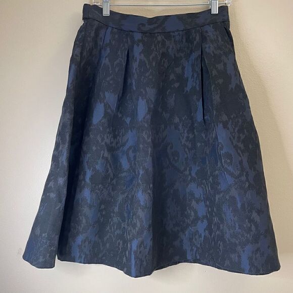 H&M | Medium| Fit and Flare Midi | Cotton| Navy blue| Black paisley print - Picture 11 of 11